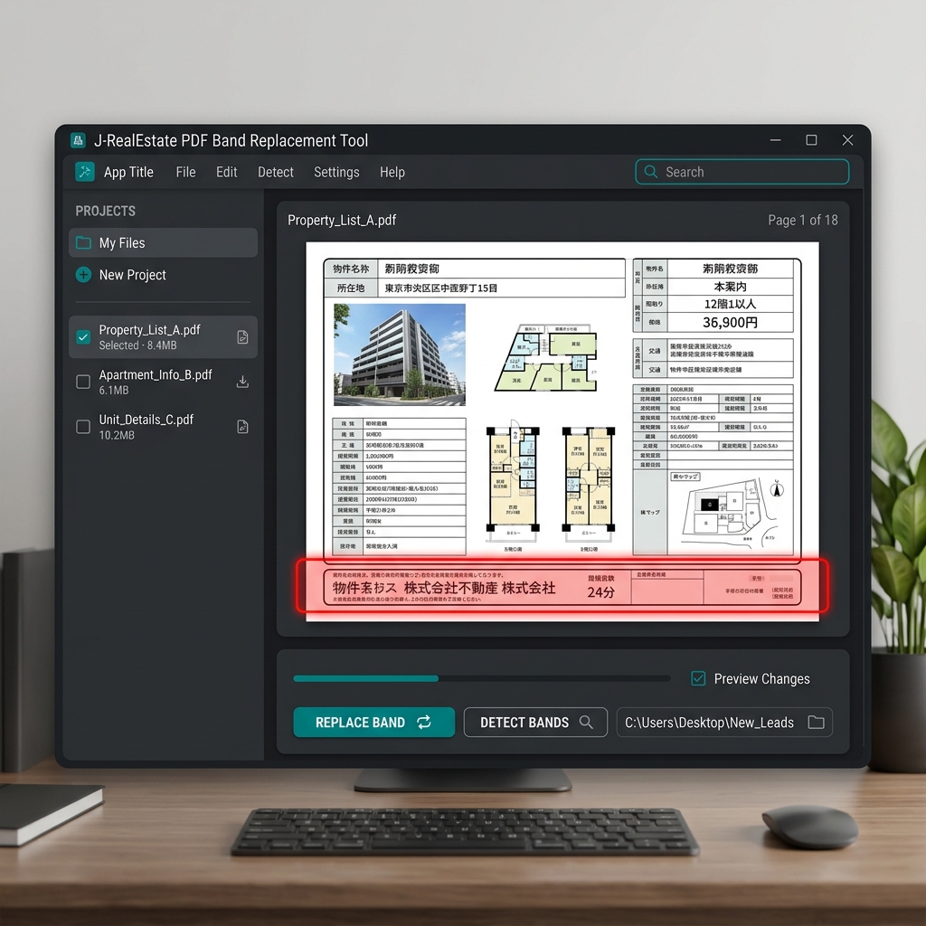 帯差し替えツールのアプリ画面